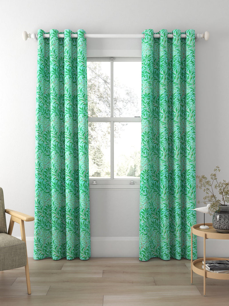 Morris & Co. Willow Boughs curtains in Sky/Leaf Green, UK version