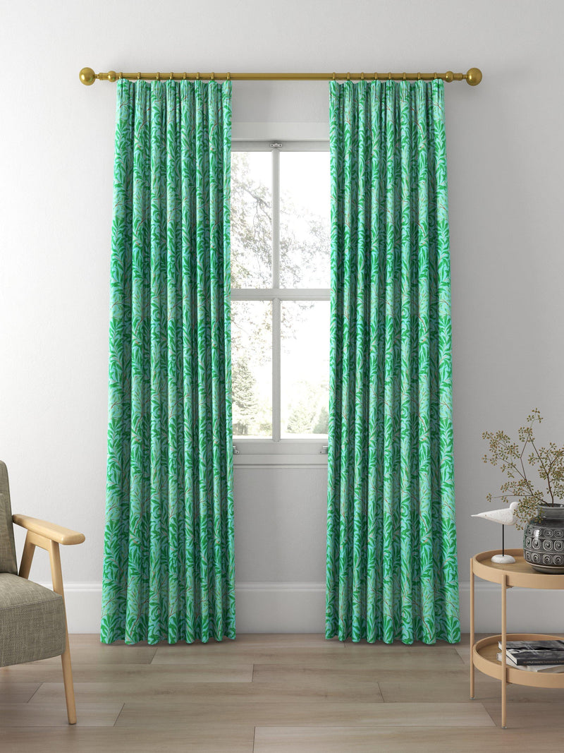 Morris & Co. Willow Boughs curtains in Sky/Leaf Green, UK version