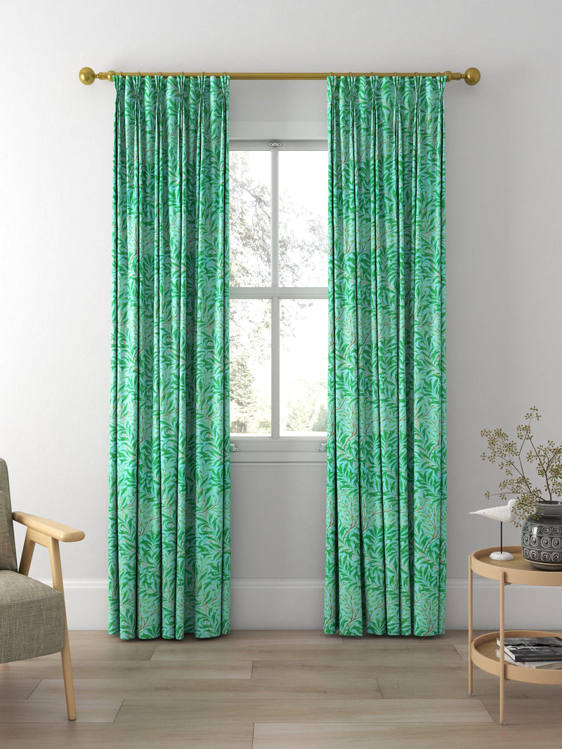 Morris & Co. Willow Boughs curtains in Sky/Leaf Green, UK version