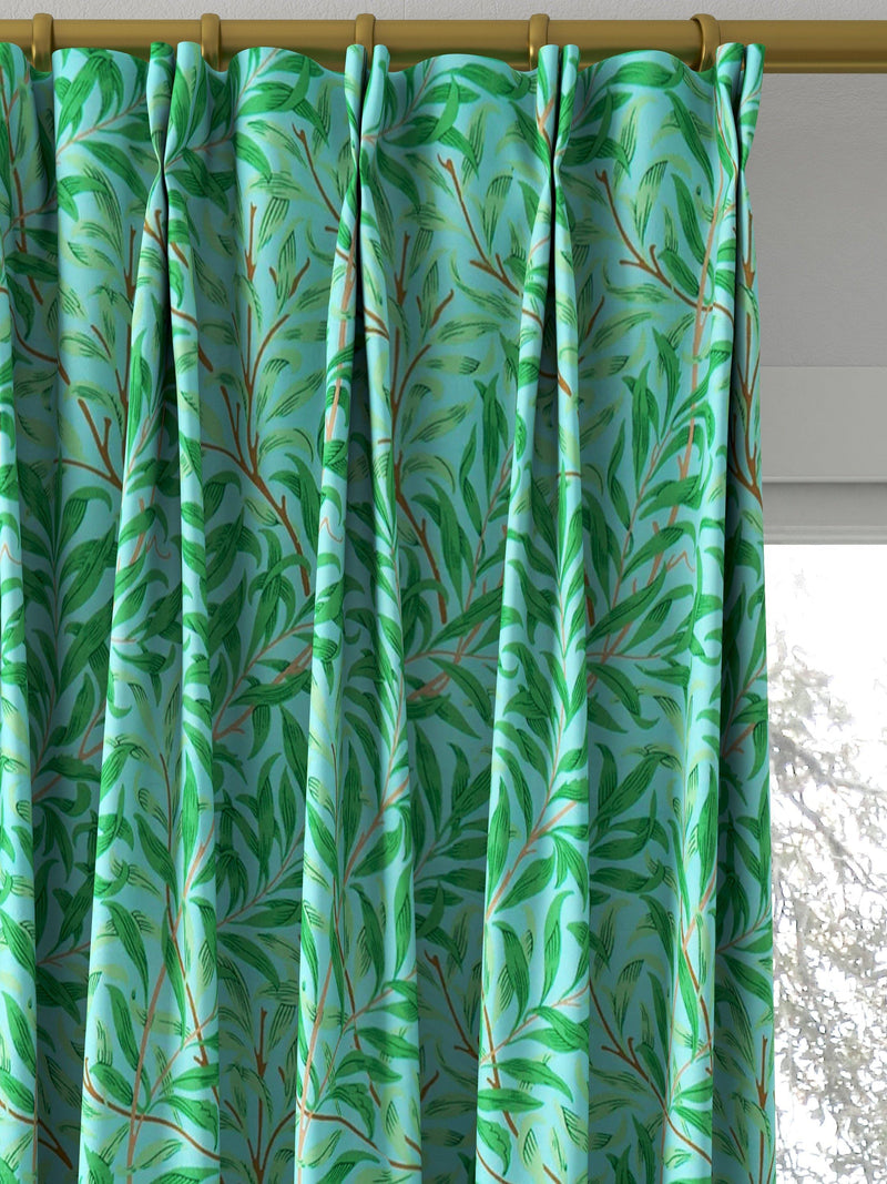 Morris & Co. Willow Boughs curtains in Sky/Leaf Green, UK version
