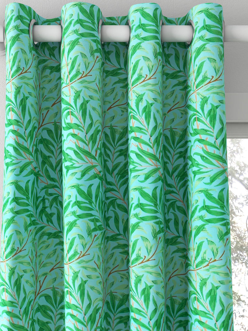 Morris & Co. Willow Boughs curtains in Sky/Leaf Green, UK version