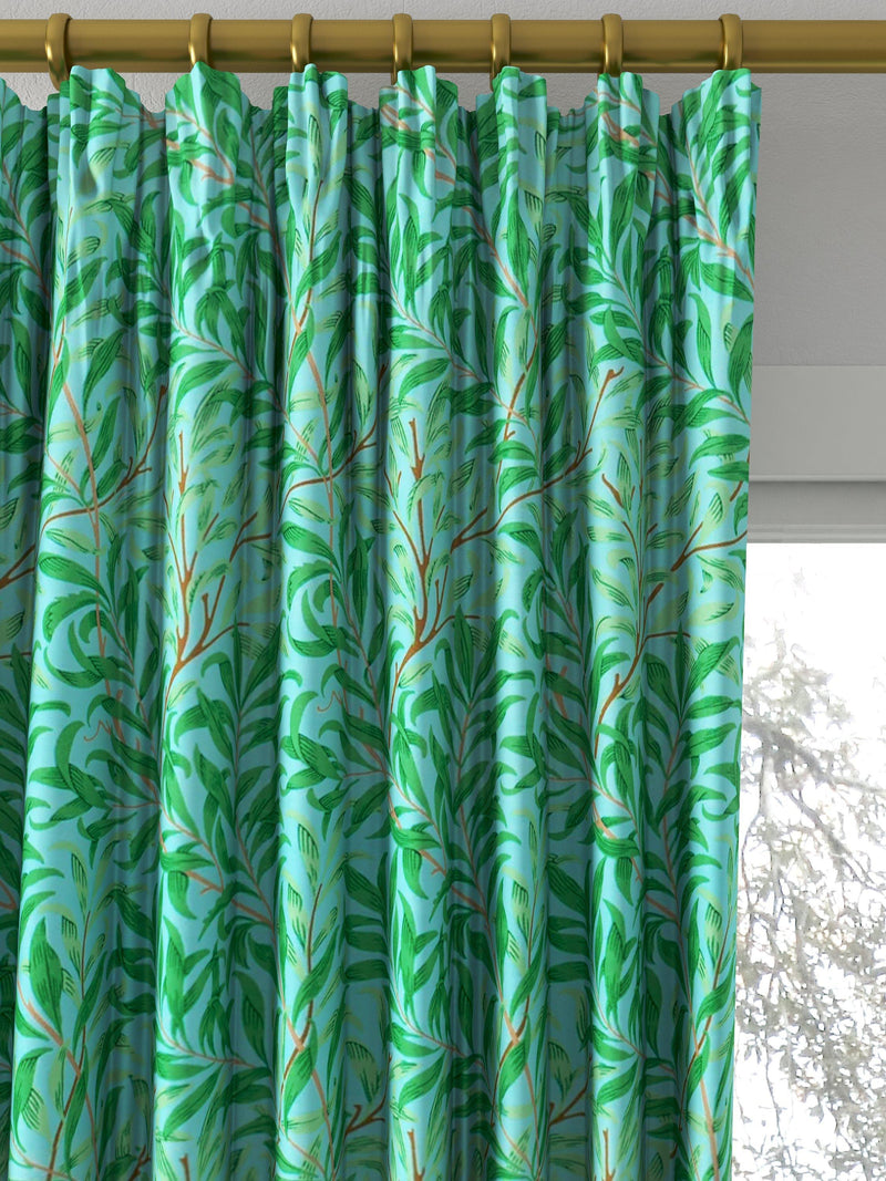 Morris & Co. Willow Boughs curtains in Sky/Leaf Green, UK version