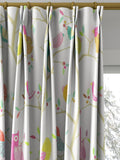 Harlequin What A Hoot curtains and roman blinds in pink aquamarine lime, imported from the UK