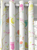 Harlequin What A Hoot curtains and roman blinds in pink aquamarine lime, imported from the UK