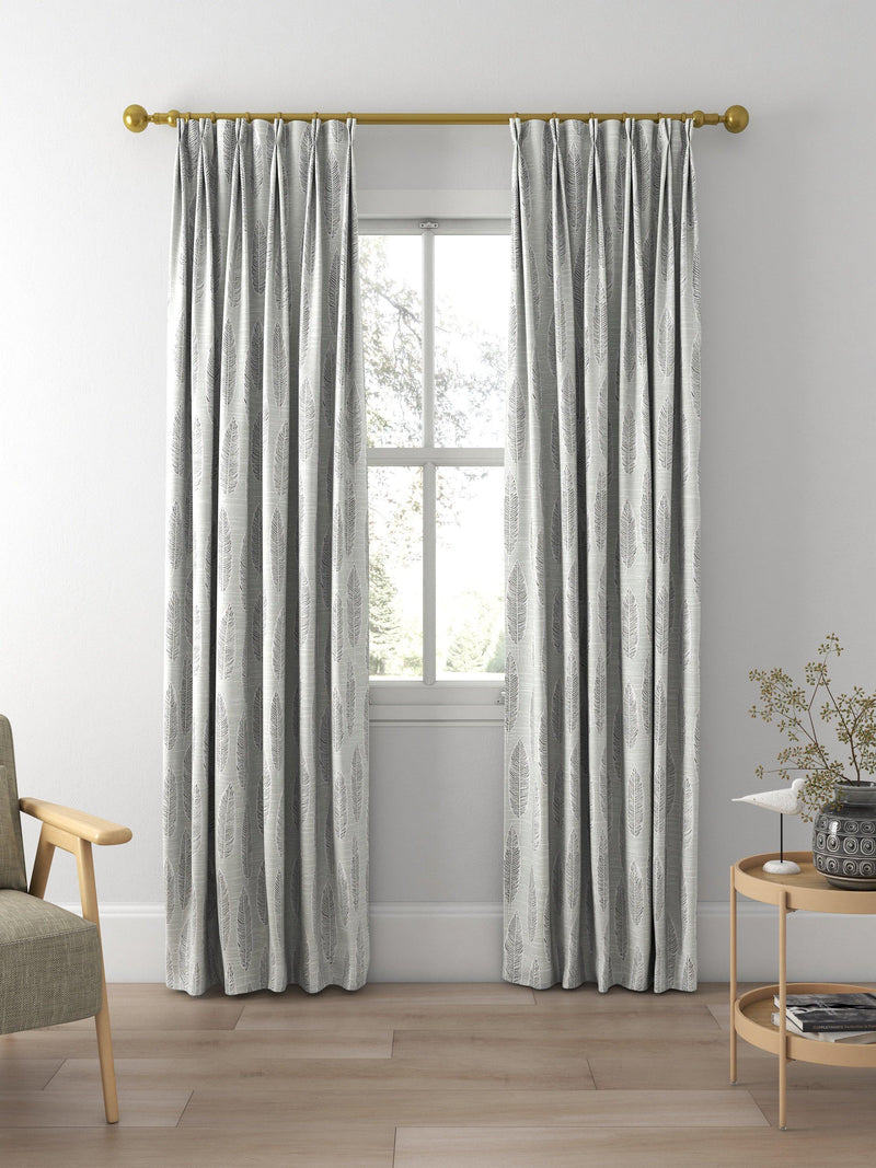 Prestigious Textiles Quill jacquard curtain in silver, made to measure - British product