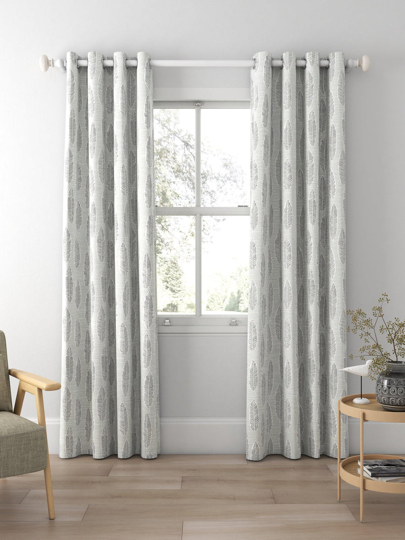 Prestigious Textiles Quill jacquard curtain in silver, made to measure - British product