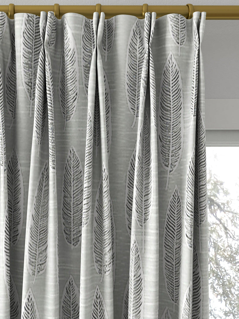 Prestigious Textiles Quill jacquard curtain in silver, made to measure - British product