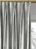 Prestigious Textiles Quill jacquard curtain in silver, made to measure - British product