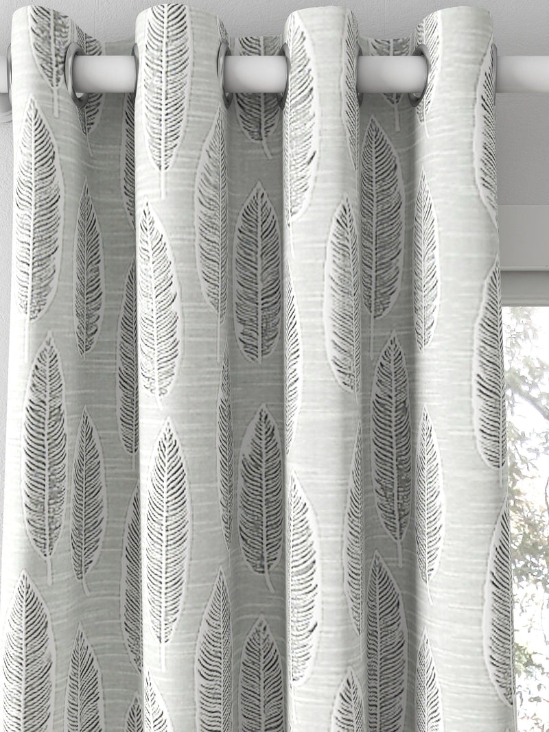 Prestigious Textiles Quill jacquard curtain in silver, made to measure - British product