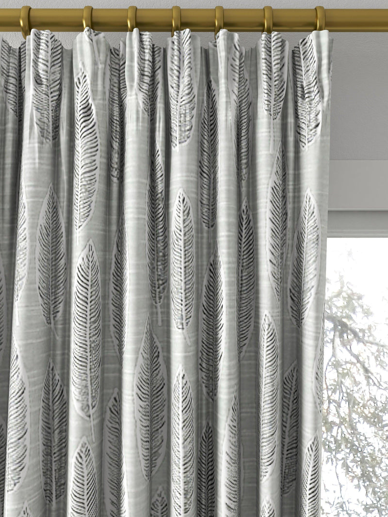 Prestigious Textiles Quill jacquard curtain in silver, made to measure - British product