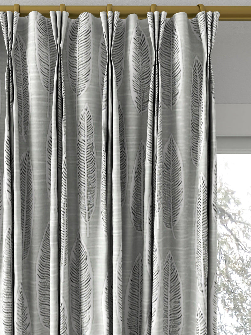 Prestigious Textiles Quill jacquard curtain in silver, made to measure - British product