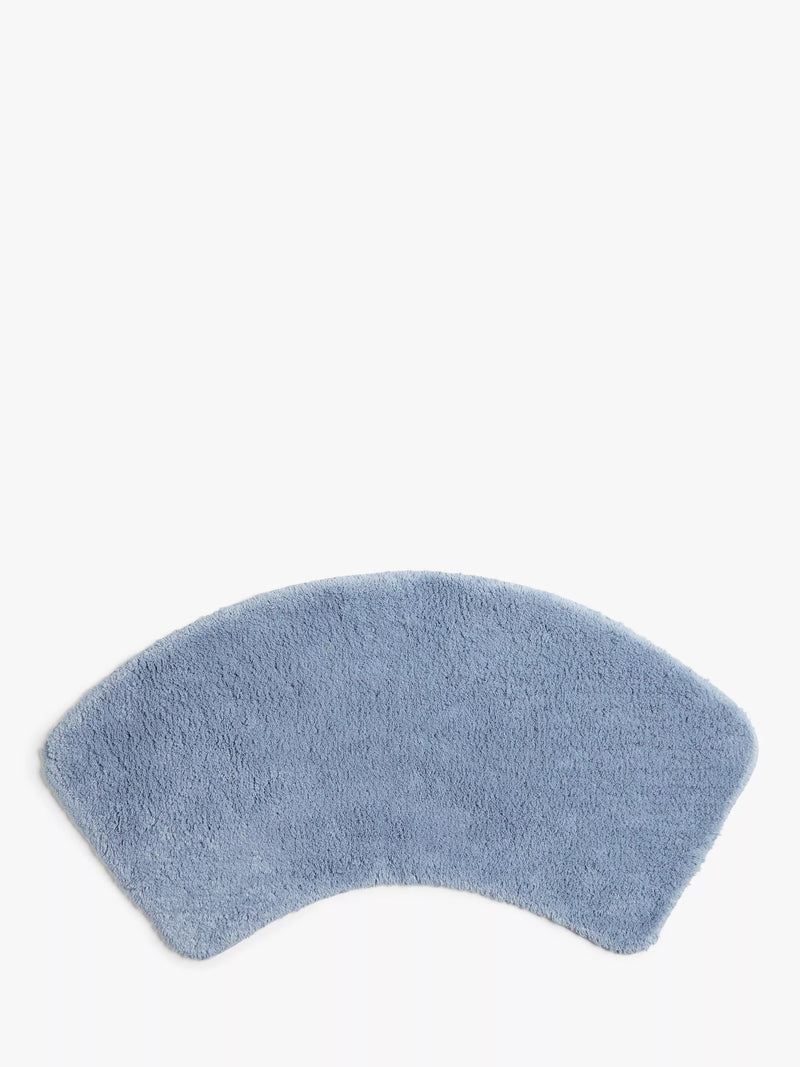 John Lewis Deep Pile Curve Bath Mat - Pacific Blue