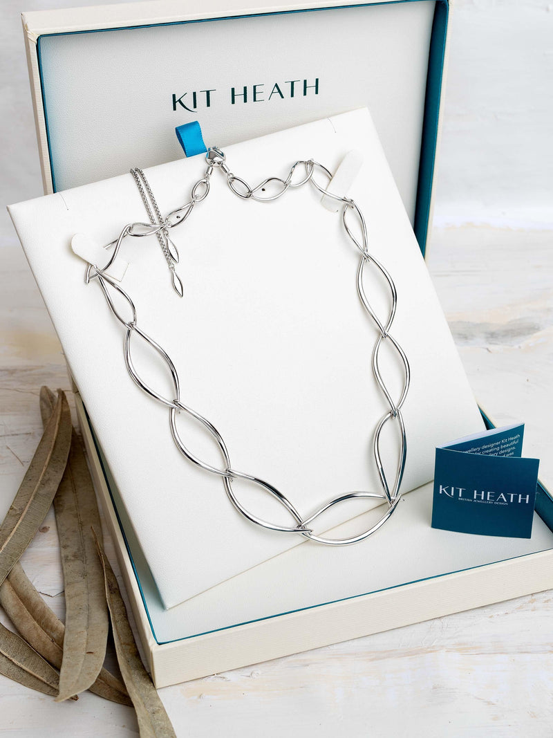 Kit Heath statement necklace in silver, imported from the UK