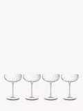 Luigi Bormioli Optica fluted coupe glasses set of 4 300ml - British product