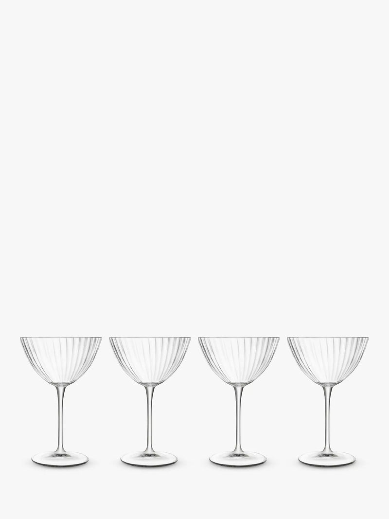 Luigi Bormioli Optica fluted martini glasses set of 4, imported from the UK