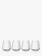 John Lewis Luigi Bormioli Optica Fluted Glass Tumblers Set of 4 450ml- Buy online at McGrocer