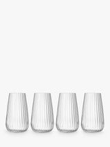 John Lewis Luigi Bormioli Optica Fluted Glass Highballs Set of 4 570ml Clear- Buy online at McGrocer