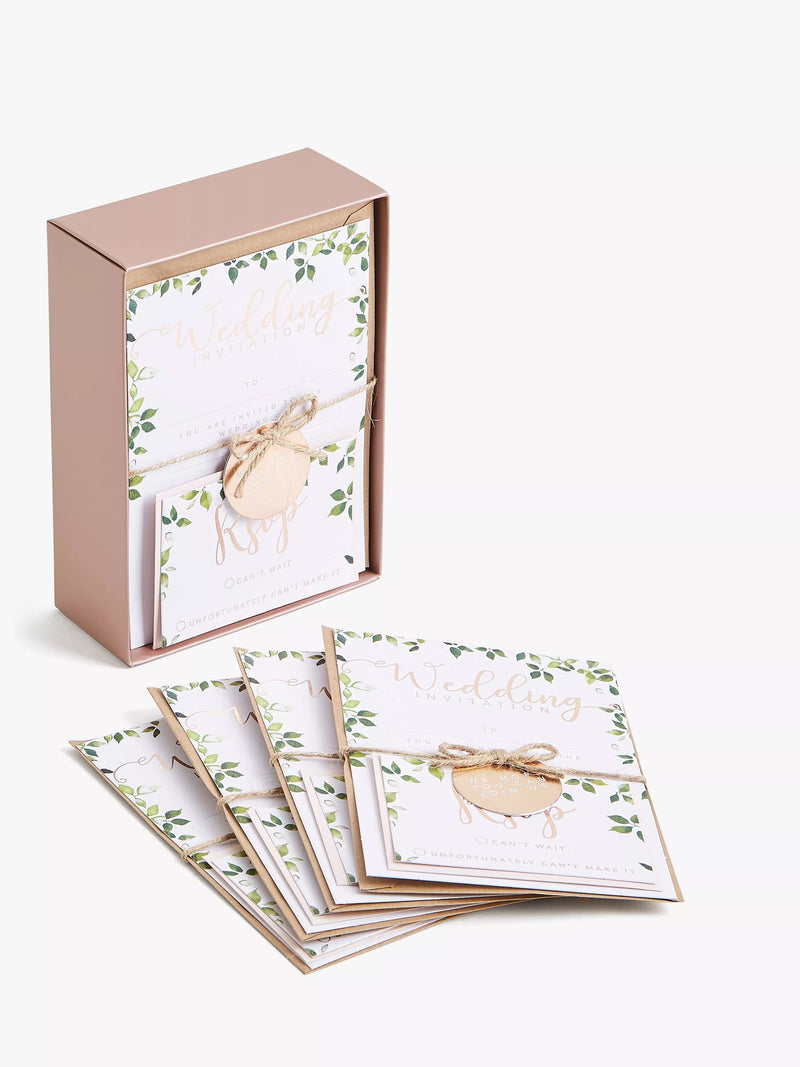 John Lewis rose wedding invitations pack of 10, imported from the UK