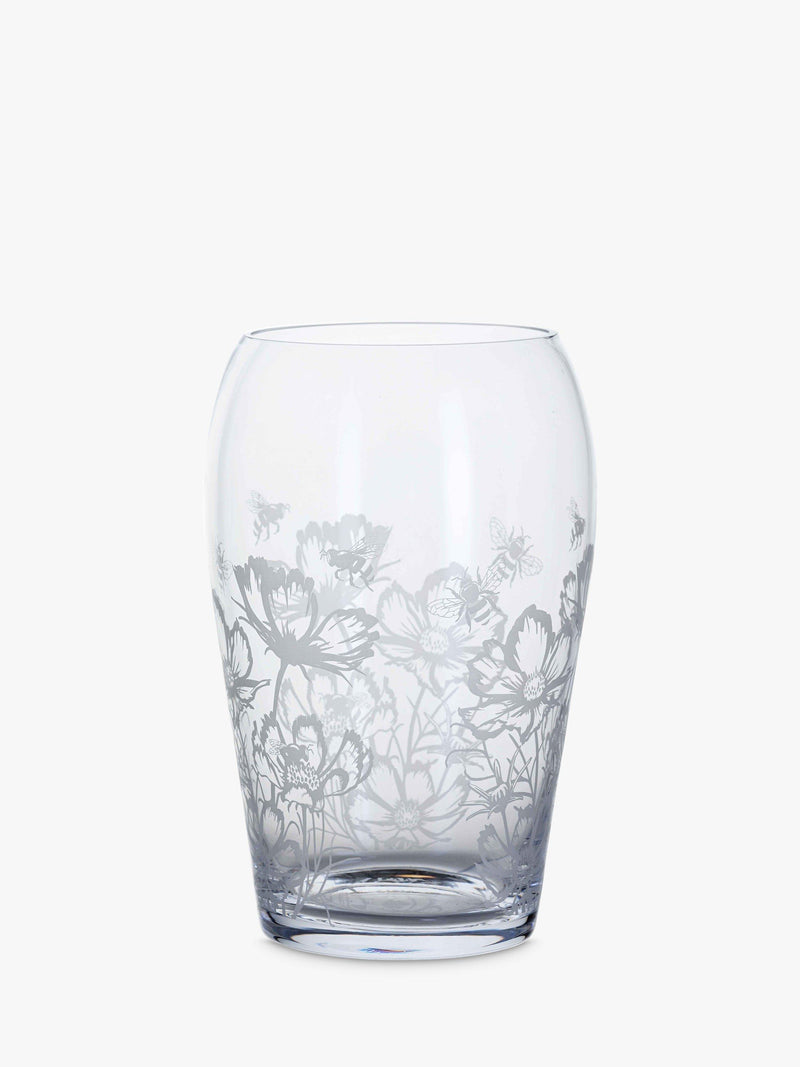 Dartington Crystal Bloom Cosmos Wide glass vase 25cm height - British product