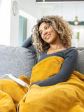 Dreamland heated throw blanket Mustard 160x120 cm, imported from the UK
