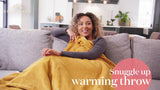 Dreamland heated throw blanket Mustard 160x120 cm, imported from the UK