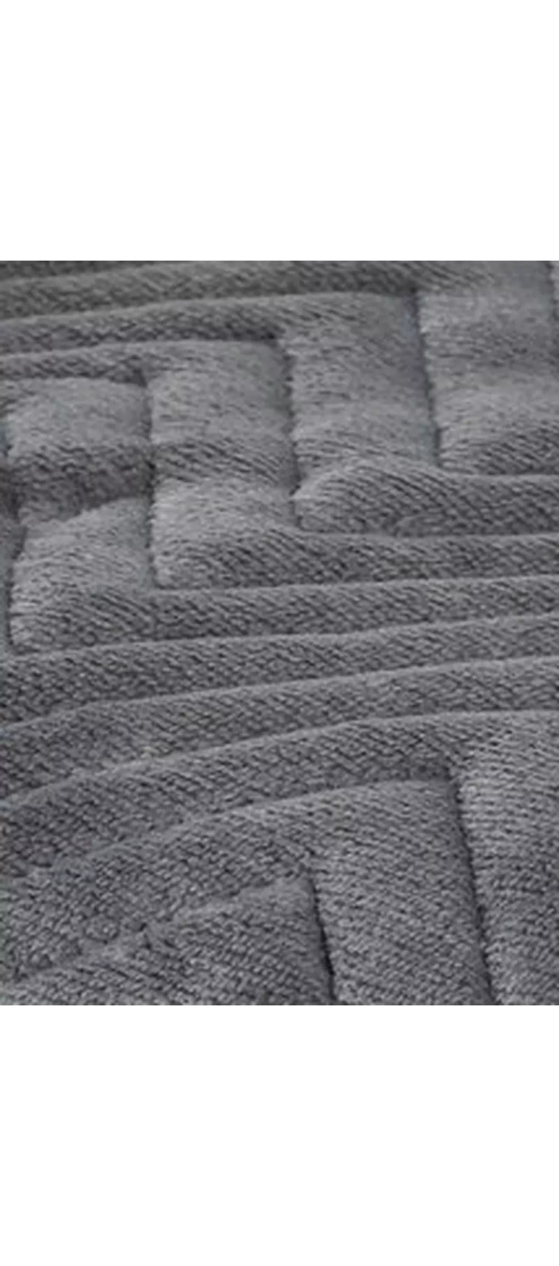 Dreamland Heated Velvet Herringbone Quilted Throw - Grey