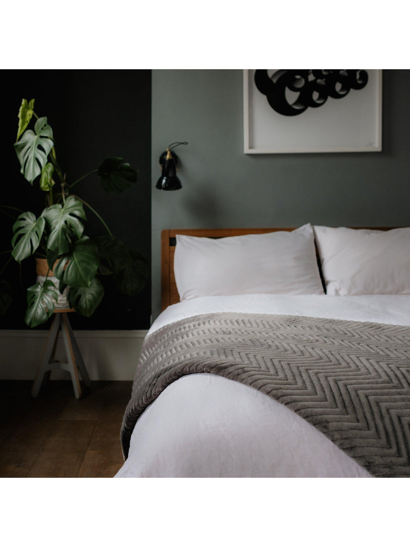 Dreamland Grey Velvet Heated Throw - British product