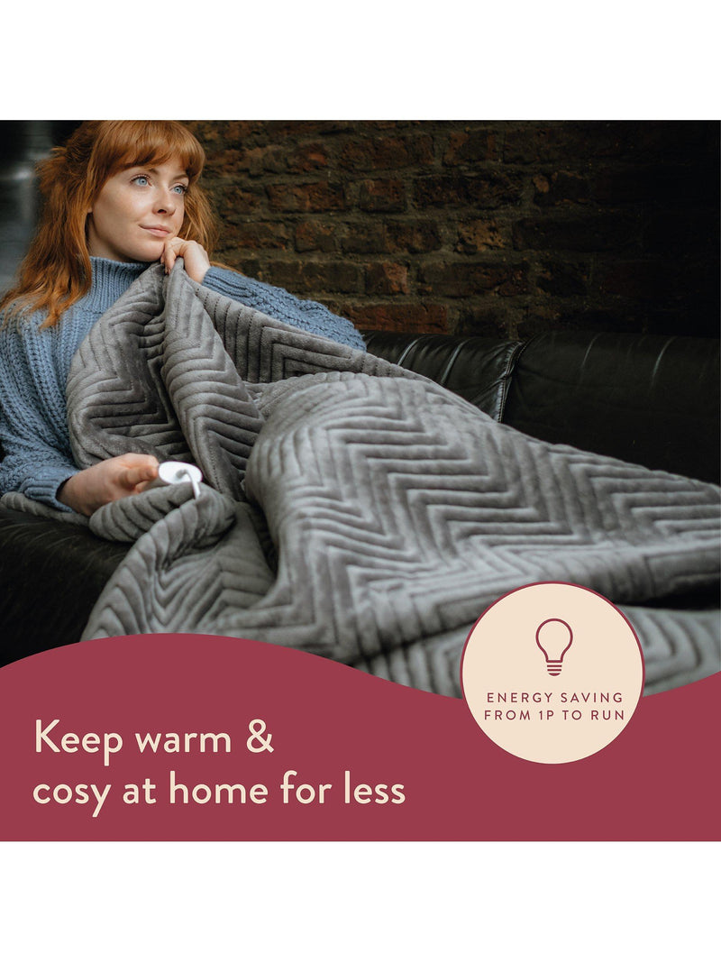 Dreamland Grey Velvet Heated Throw - British product