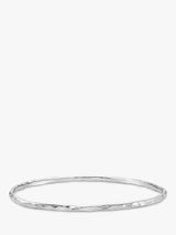 John Lewis Dower & Hall 3mm Hammered Bangle, Silver- Buy online at McGrocer