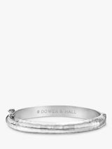 John Lewis Dower & Hall Sterling Silver 6mm Hollow Hinged Hammered Bangle- Buy online at McGrocer