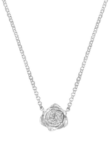 John Lewis Dower & Hall Wild Rose Bloom Pendant Necklace, Silver- Buy online at McGrocer