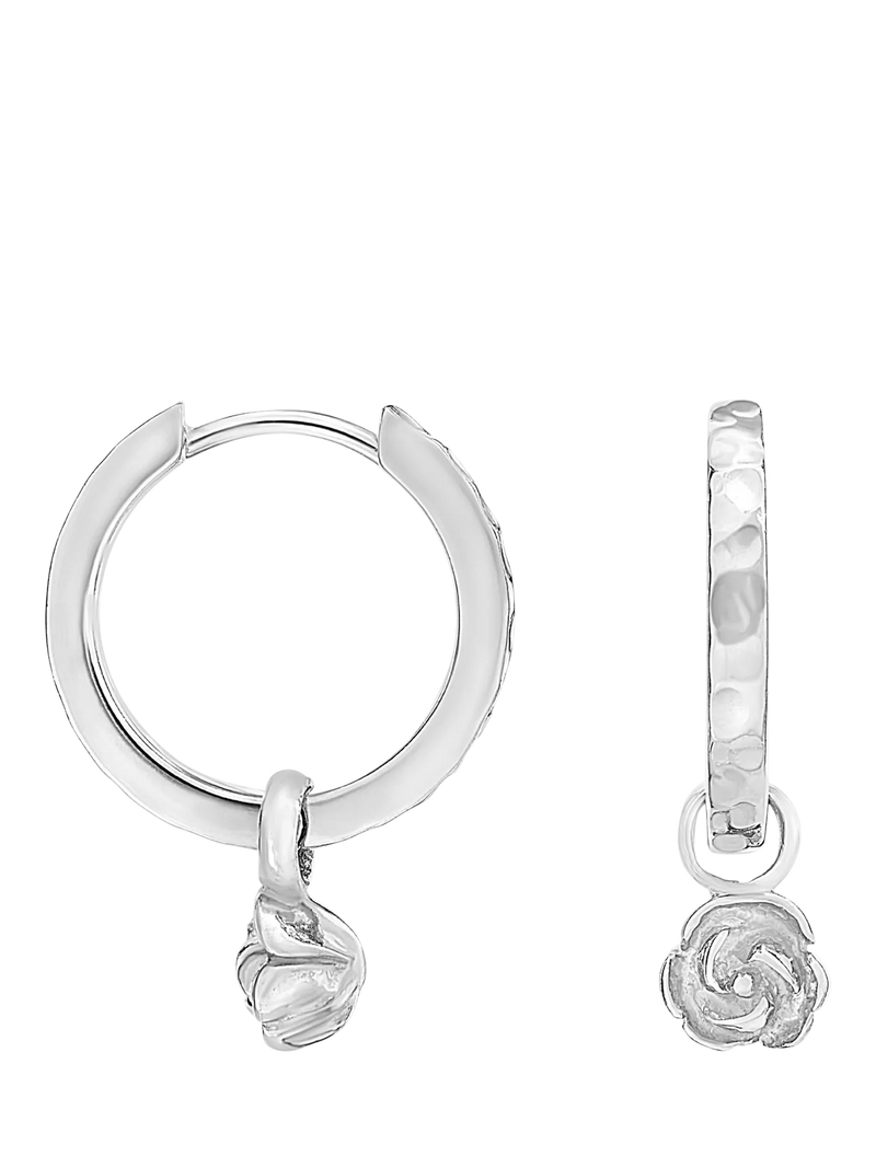 Dower & Hall wild rose earrings silver - British product