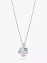 John Lewis Dower & Hall Aquamarine Disc Pendant Necklace, Silver- Buy online at McGrocer