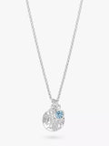 Dower & Hall aquamarine disc pendant necklace, silver, UK version