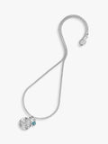 Dower & Hall aquamarine disc pendant necklace, silver, UK version