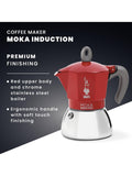 Bialetti Moka Induction coffee maker 4 cups red, UK version