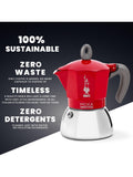 Bialetti Moka Induction coffee maker 4 cups red, UK version