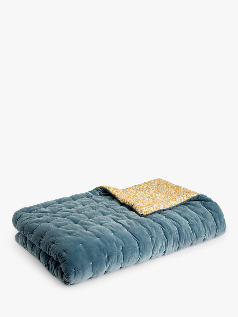 John Lewis Baxter Swirl reversible quilted bedspread in Multi, UK version