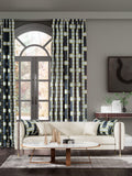 Harlequin Saki furnishing fabric geometric ikat design, imported from the UK