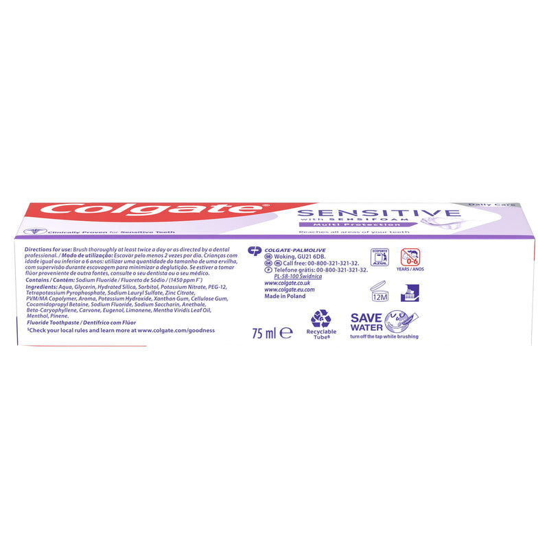 Colgate sensitive toothpaste with Sensifoam 75ml (British brand)