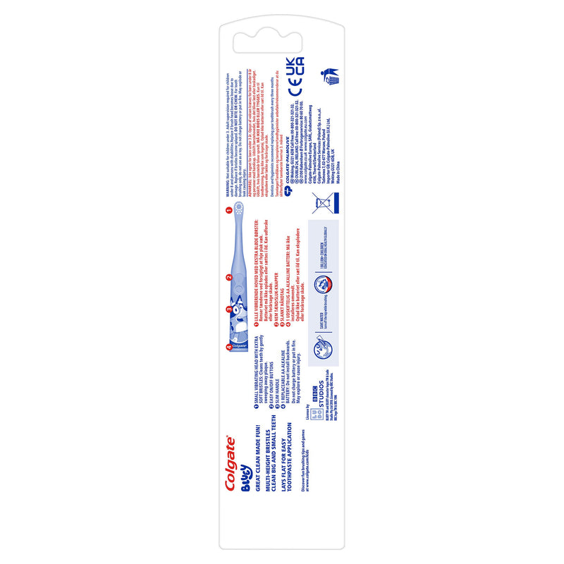 Colgate Kids Bluey extra soft battery toothbrush (British brand)