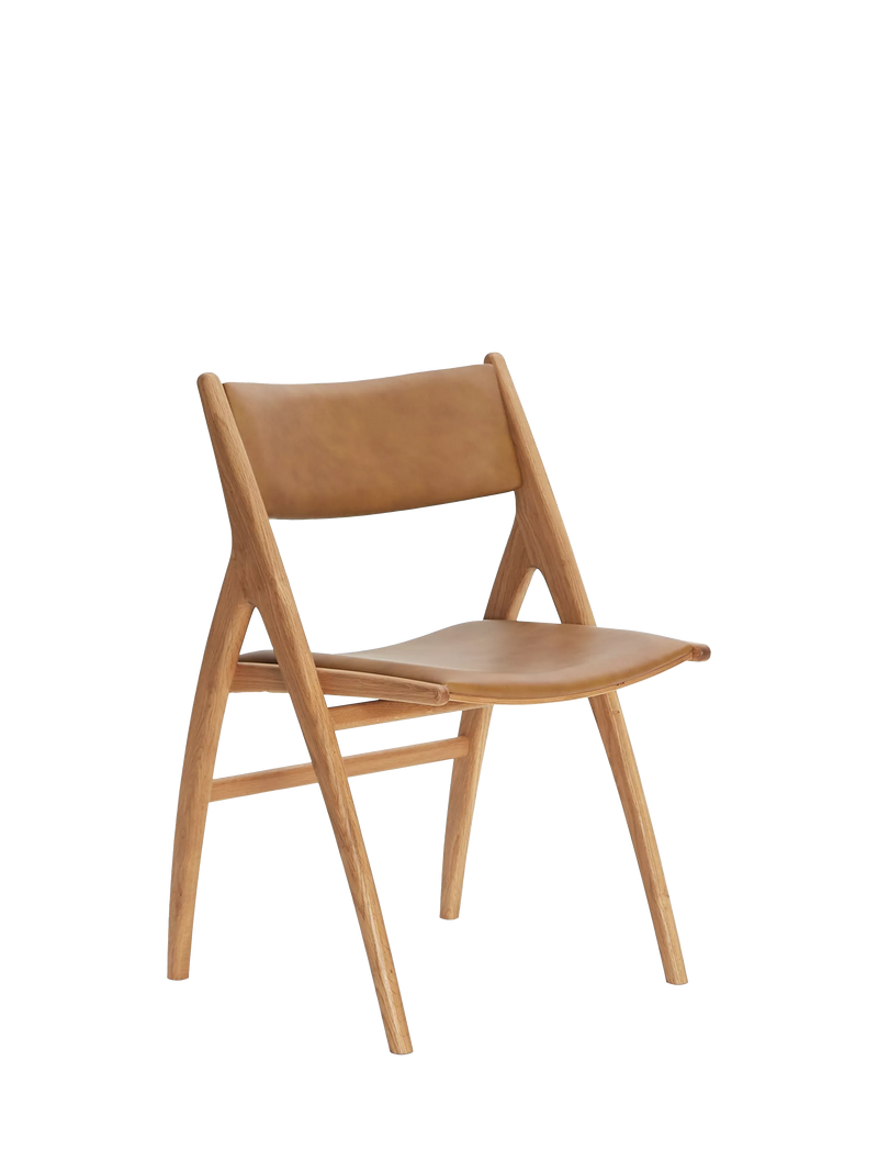 John Lewis X-Ray leather dining chair oak finish, UK version