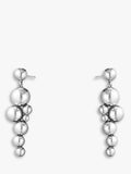 Georg Jensen silver drop earrings with abstract grape design, UK version