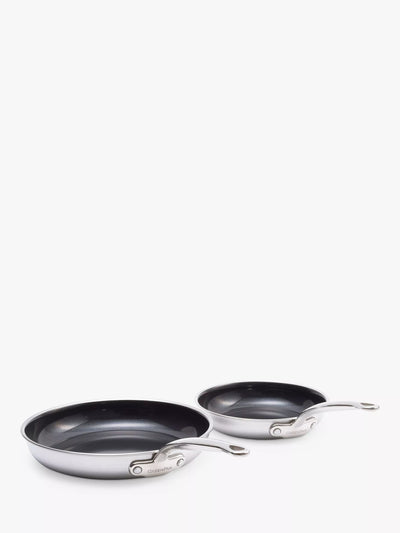 John Lewis GreenPan Premiere 3 Ply Stainless Steel Ceramic Non-Stick Frying Pan Set, 2 Piece- Buy online at McGrocer