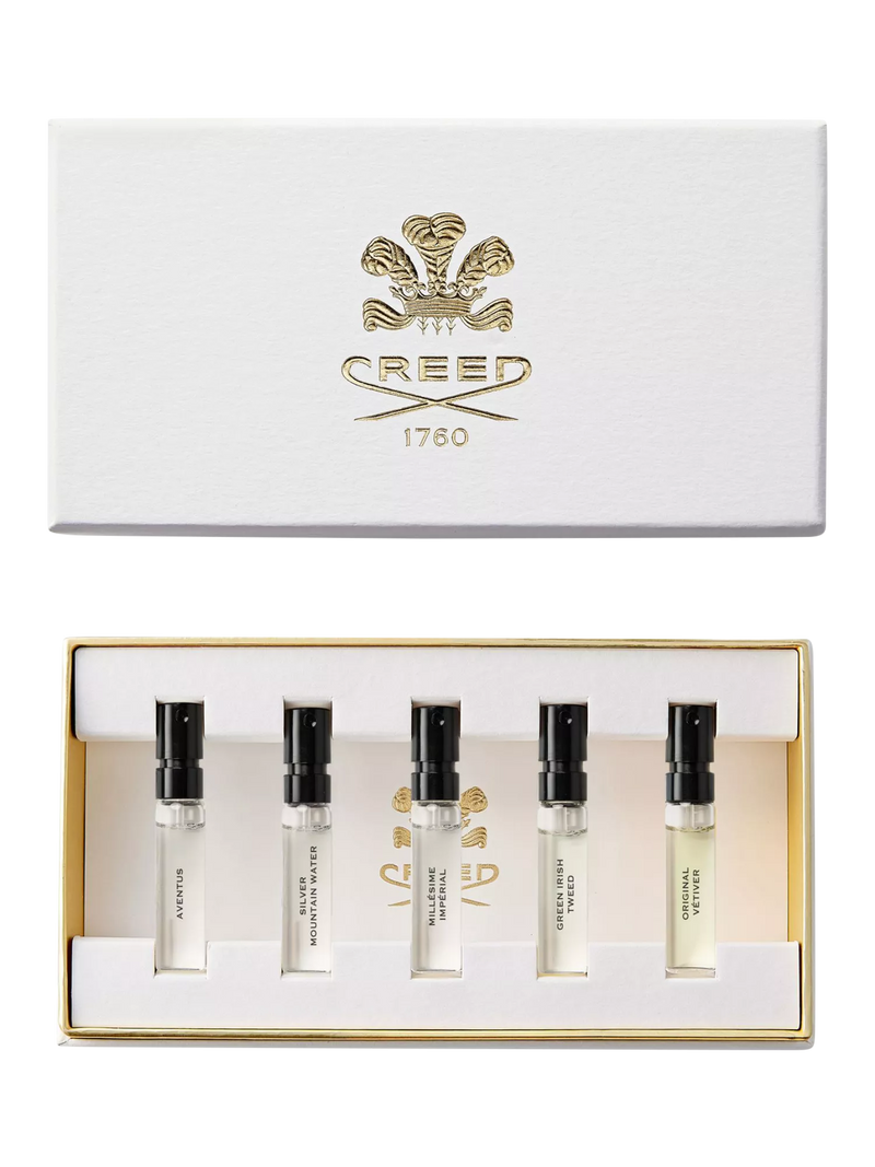 CREED men's fragrance sample gift set with 5 x 1.7ml vials - British product