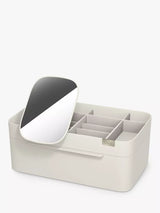 John Lewis Large Cosmetic Organiser with Removable 2-in-1 Mirror and Drawer, Shell Finish- Buy online at McGrocer