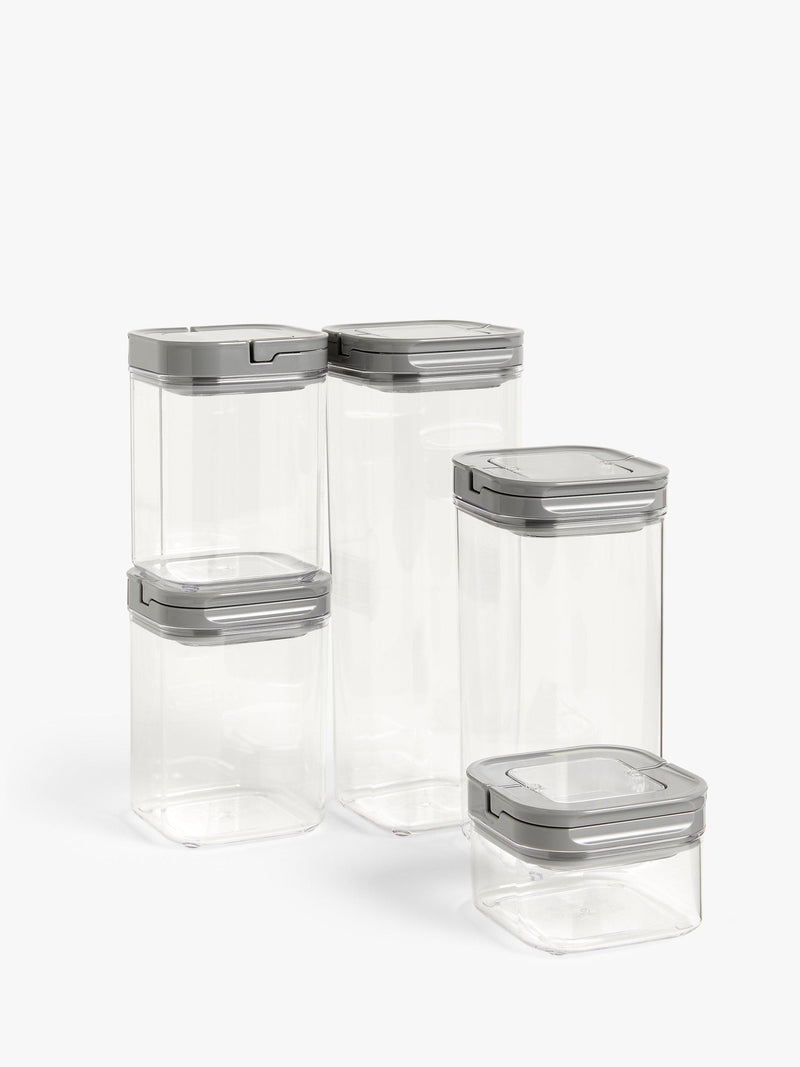 John Lewis Flip Lock Airtight Square Storage Containers Set of 5, UK version