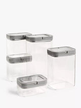 John Lewis John Lewis Flip Lock Airtight Rectangular Storage Containers, Set of 5- Buy online at McGrocer