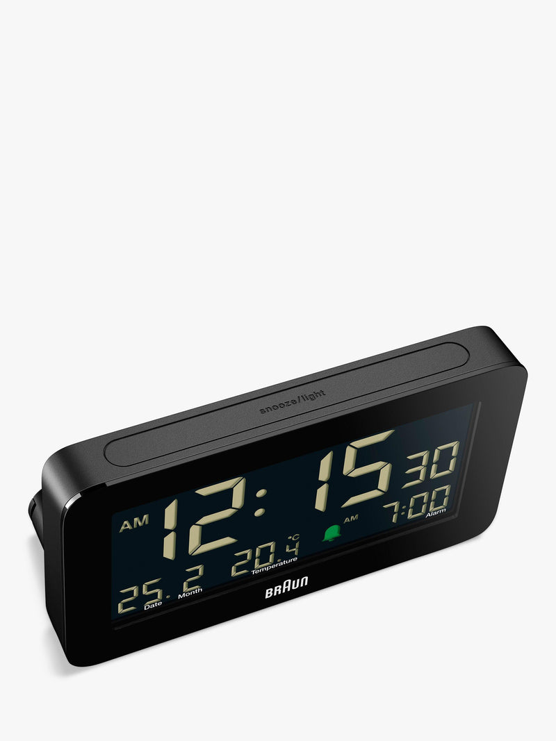 Braun BC10 LCD Digital Alarm Clock, Black