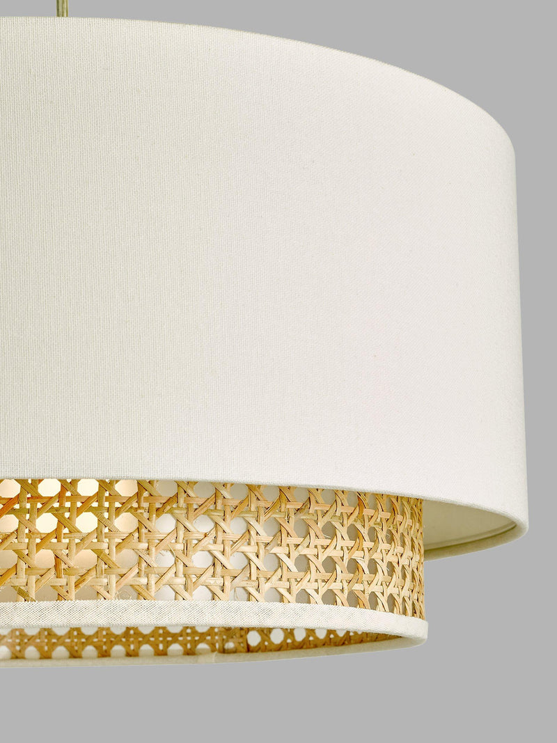 John Lewis double layered rattan ceiling shade 40cm diameter, imported from the UK